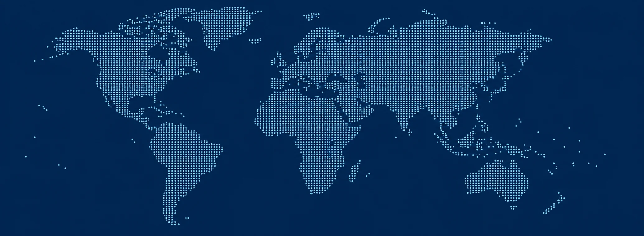 Mapa mundial punteado utilizado como fondo para las estadísticas de exportación