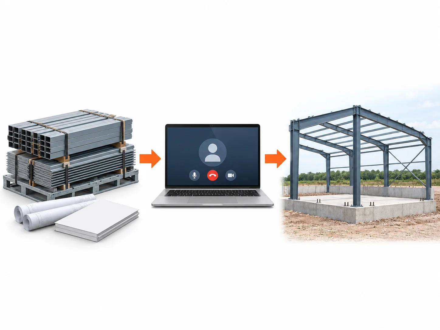 Hand-over from supplier documents and remote guidance to the local contractor building on site
